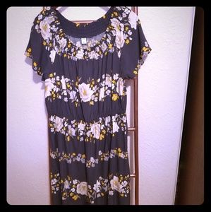 Old Navy floral stripe midi dress